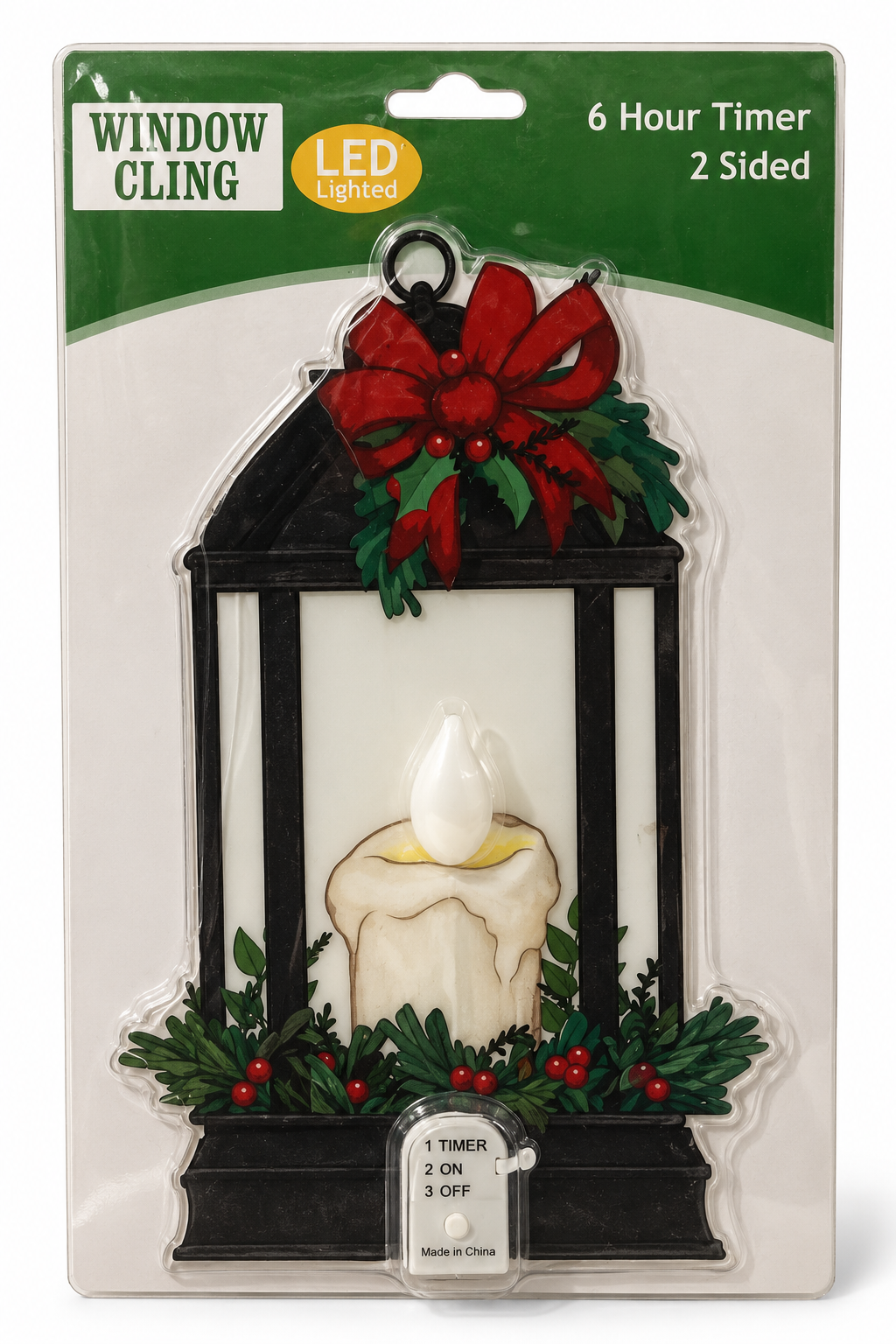 Gerson International LED Lighted Candle Lantern Window Cling