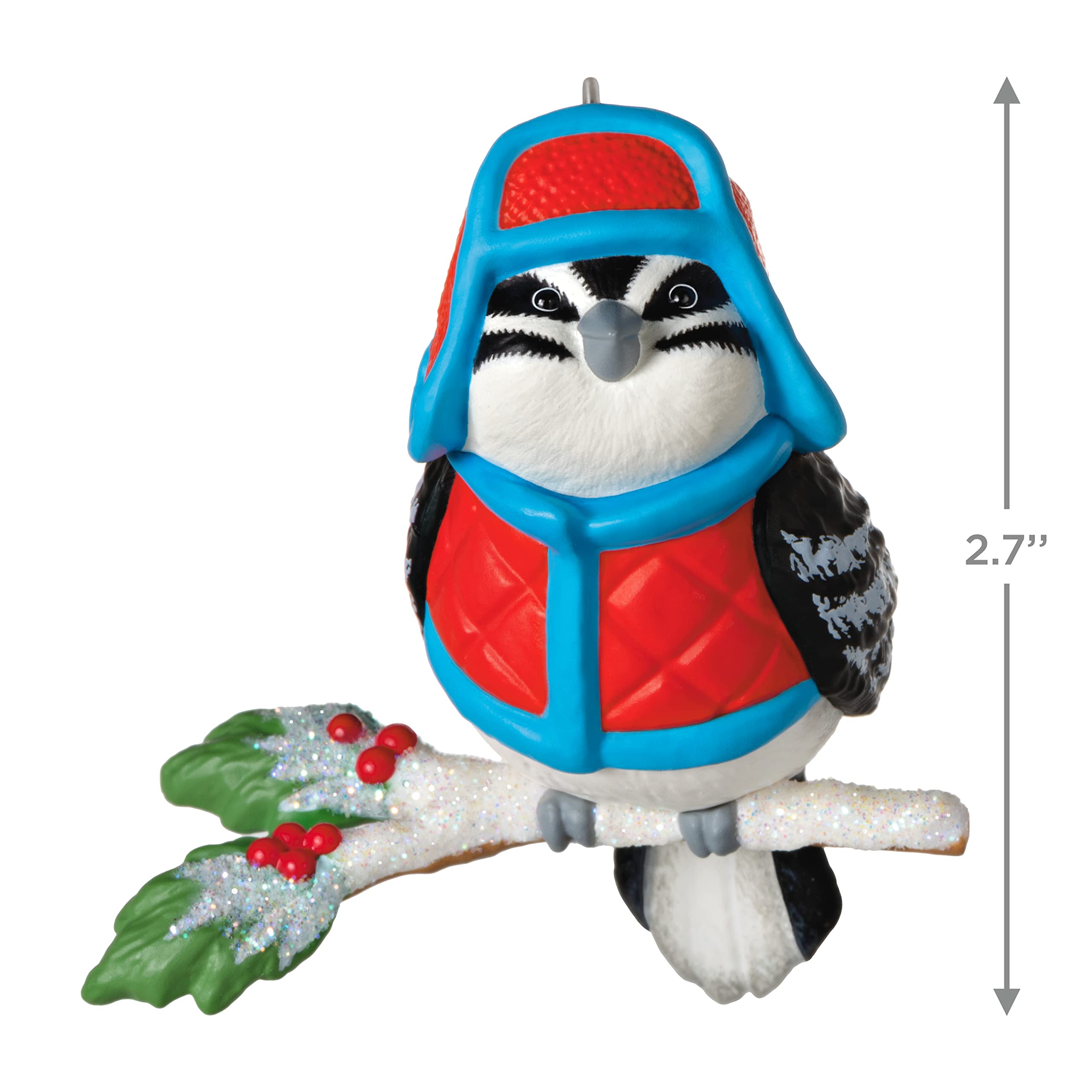 Hallmark Keepsake Plastic Christmas Ornament 2022, Cozy Critters Woodpecker Bird Ornament