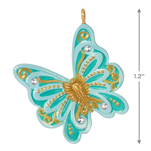 Hallmark Keepsake 1.2" Miniature Plastic Christmas Ornament 2022, Bitty Blue Butterfly