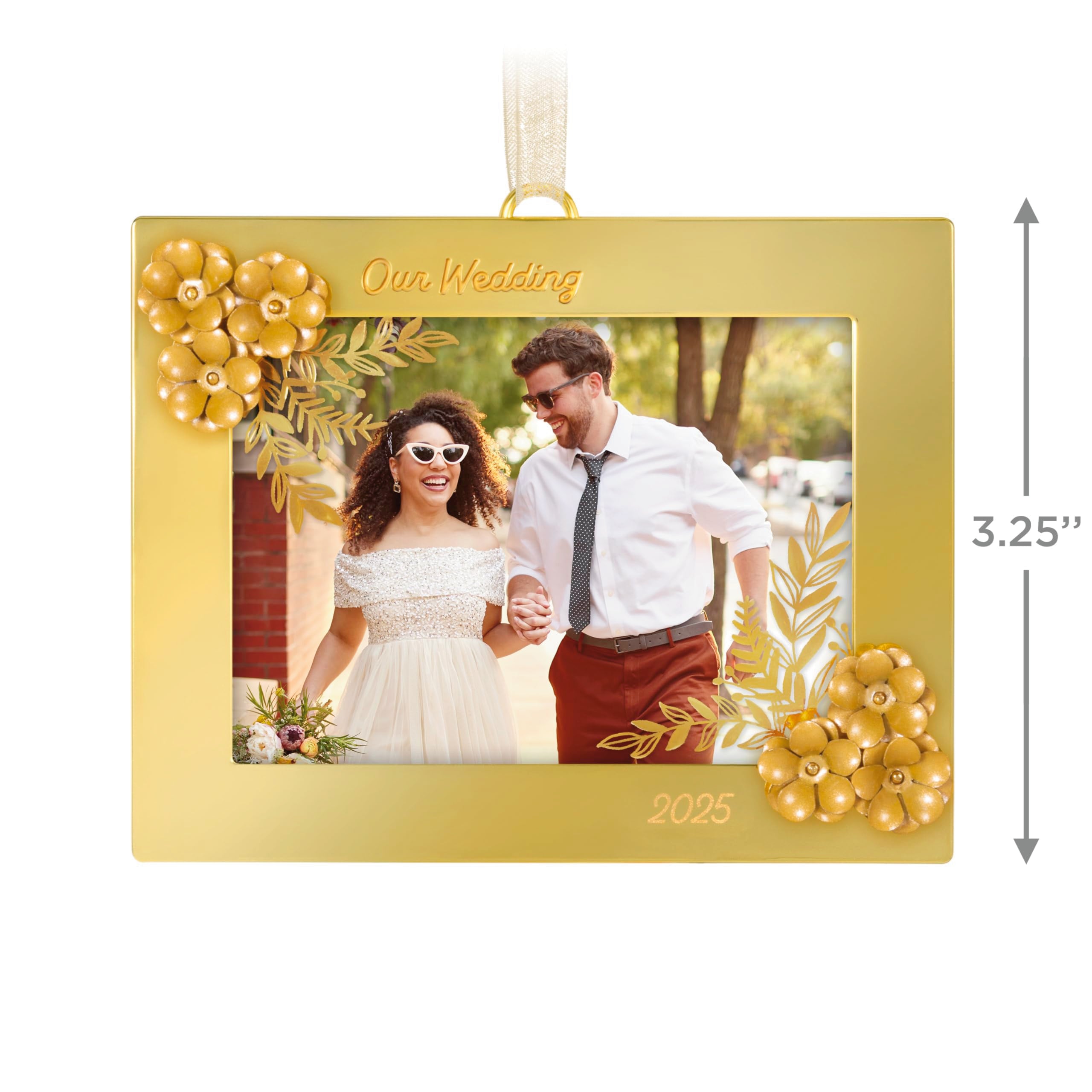 Our Wedding 2025 Hallmark Keepsake Photo Frame Christmas Ornament