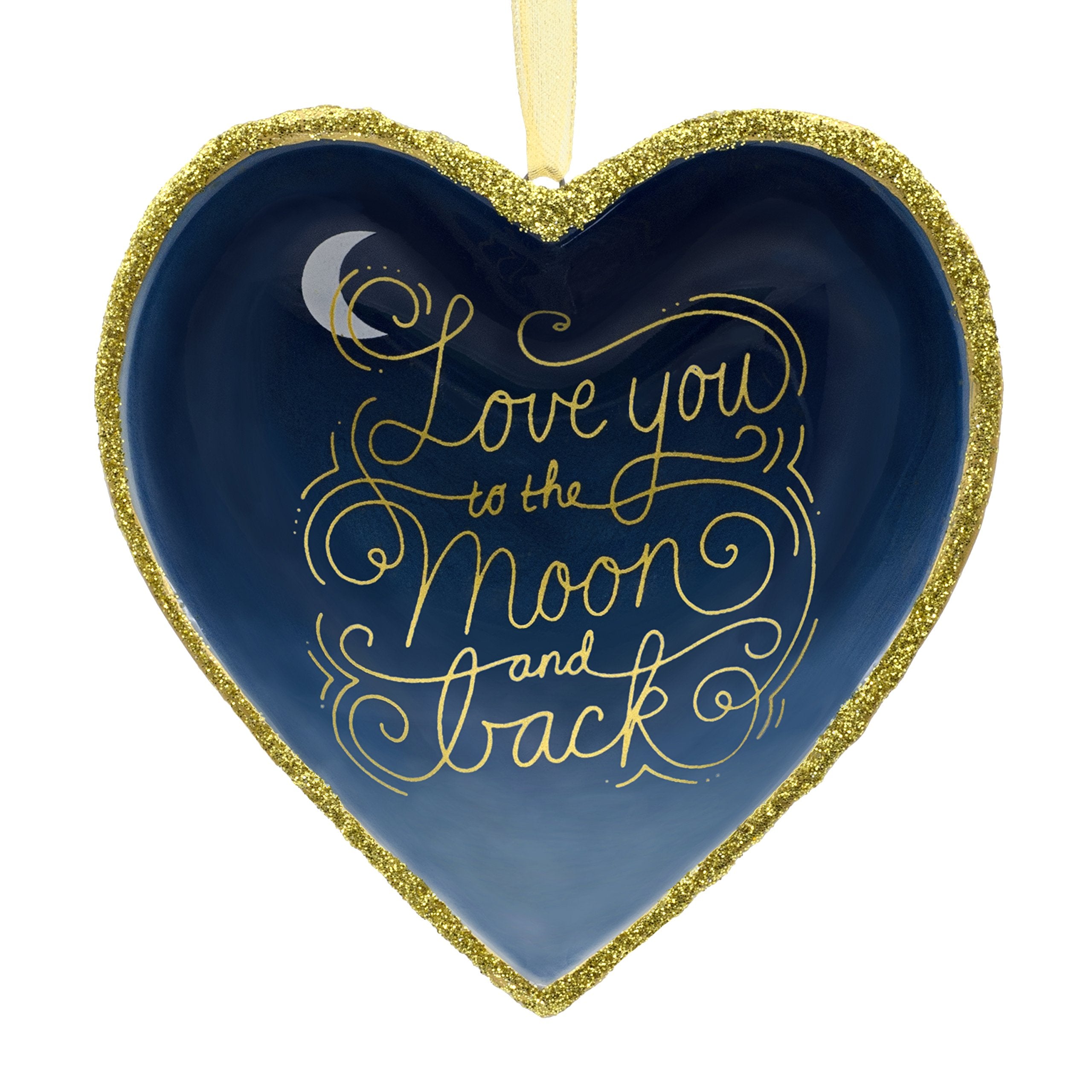 Hallmark Signature Christmas Ornament Love You to The Moon and Back Porcelain Heart