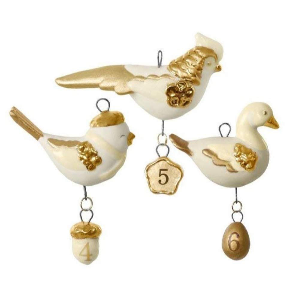 Hallmark 12 Little Days of Christmas: Set of Days 4-6 Mini Porcelain Ornaments