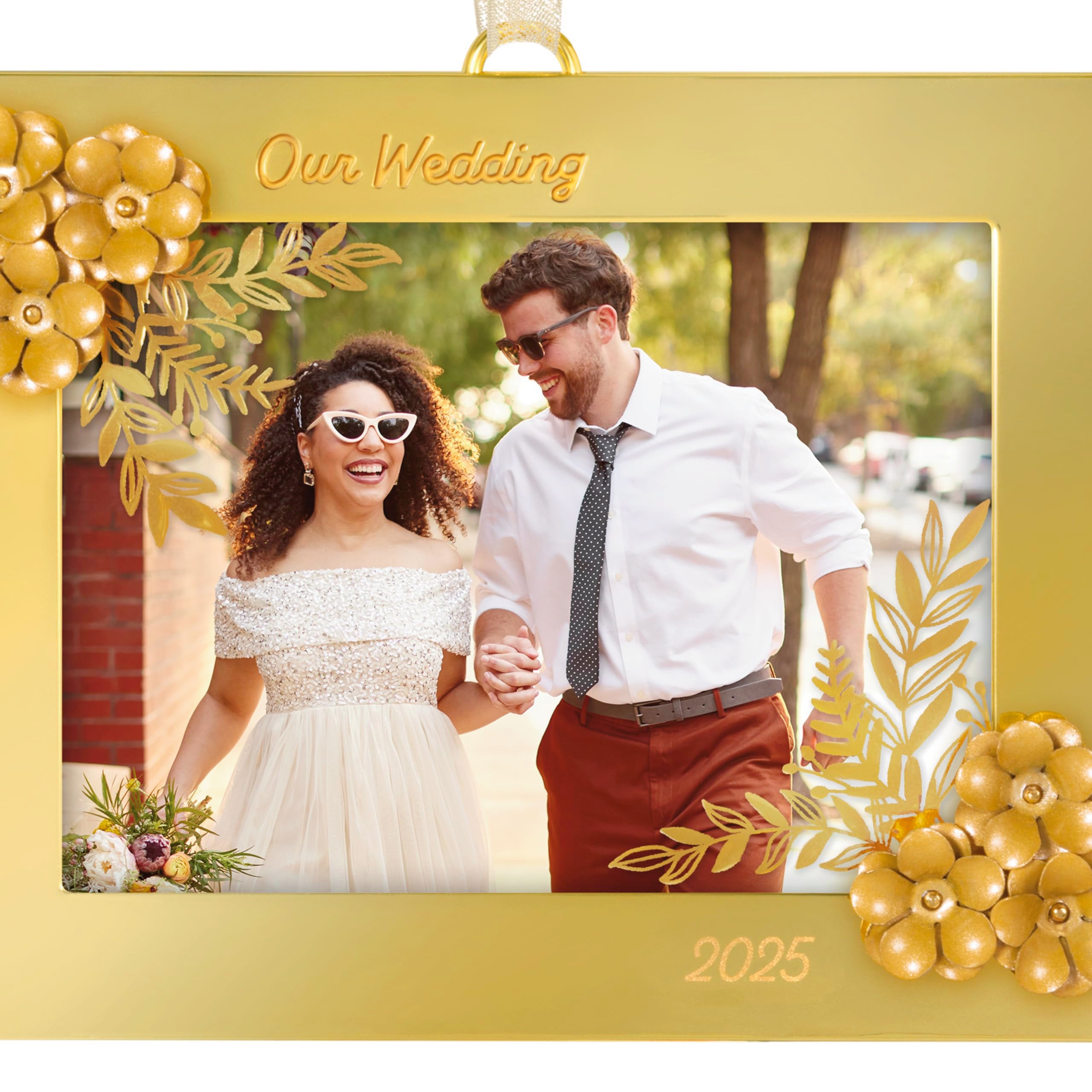 Our Wedding 2025 Hallmark Keepsake Photo Frame Christmas Ornament