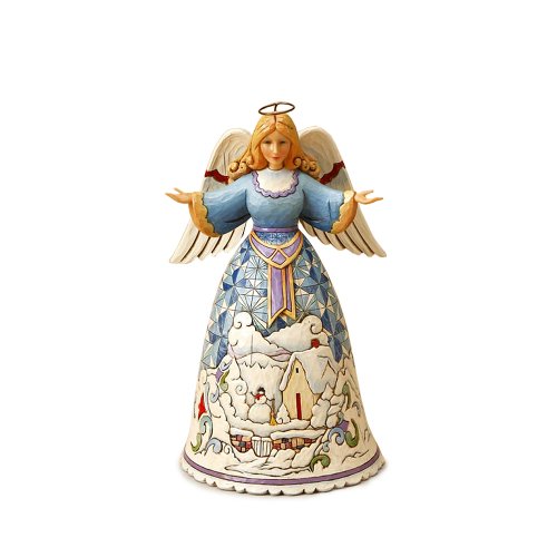 Enesco Jim Shore Heartwood Creek Winter Angel with Winter Scene Figurine 9-1/2-Inch