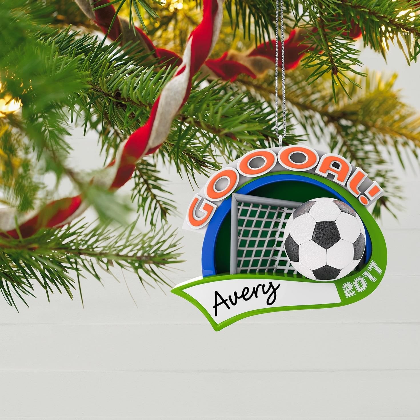Hallmark Keepsake 2017 Soccer Star Personalization Dated Christmas Ornament