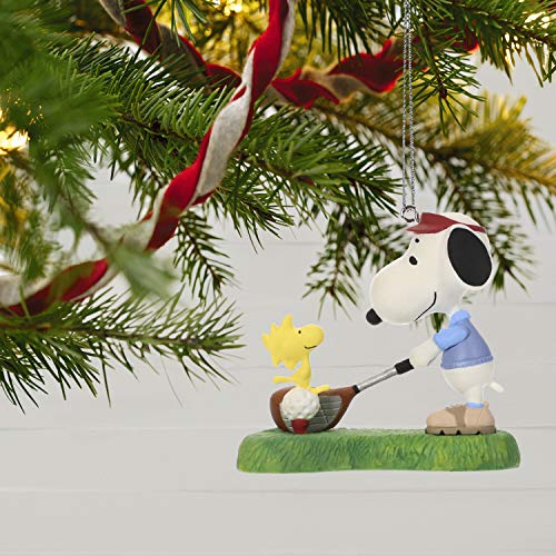 Hallmark Keepsake Christmas Ornament 2019 Year Dated Peanuts Spotlight, Snoopy Golfer