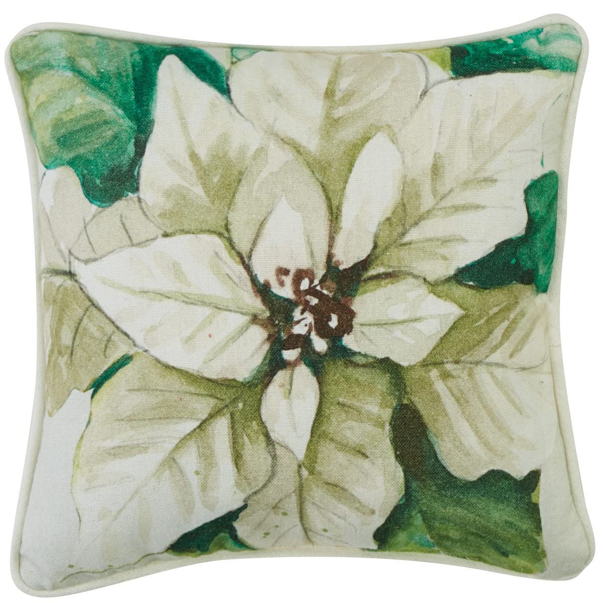 White Poinsettia Pillow