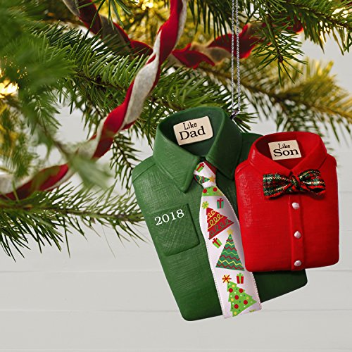 Hallmark Keepsake Christmas Ornament 2018 Year Dated, Like Dad, Like Son Shirts and Ties