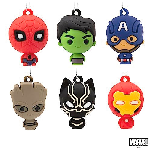 Hallmark Marvel Super Heroes Miniature Christmas Ornaments,Plastic, Set of 6