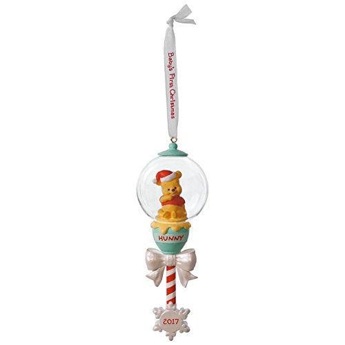 Hallmark Keepsake 2017 Disney Winnie The Pooh Baby's First Christmas Rattle Dated Christmas Ornament