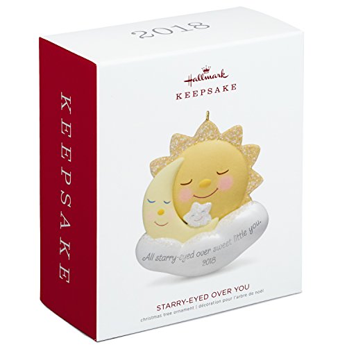 Hallmark Keepsake Christmas Ornament 2018 Year Dated, Starry-Eyed Over You Sun, Moon and Star, New Parents