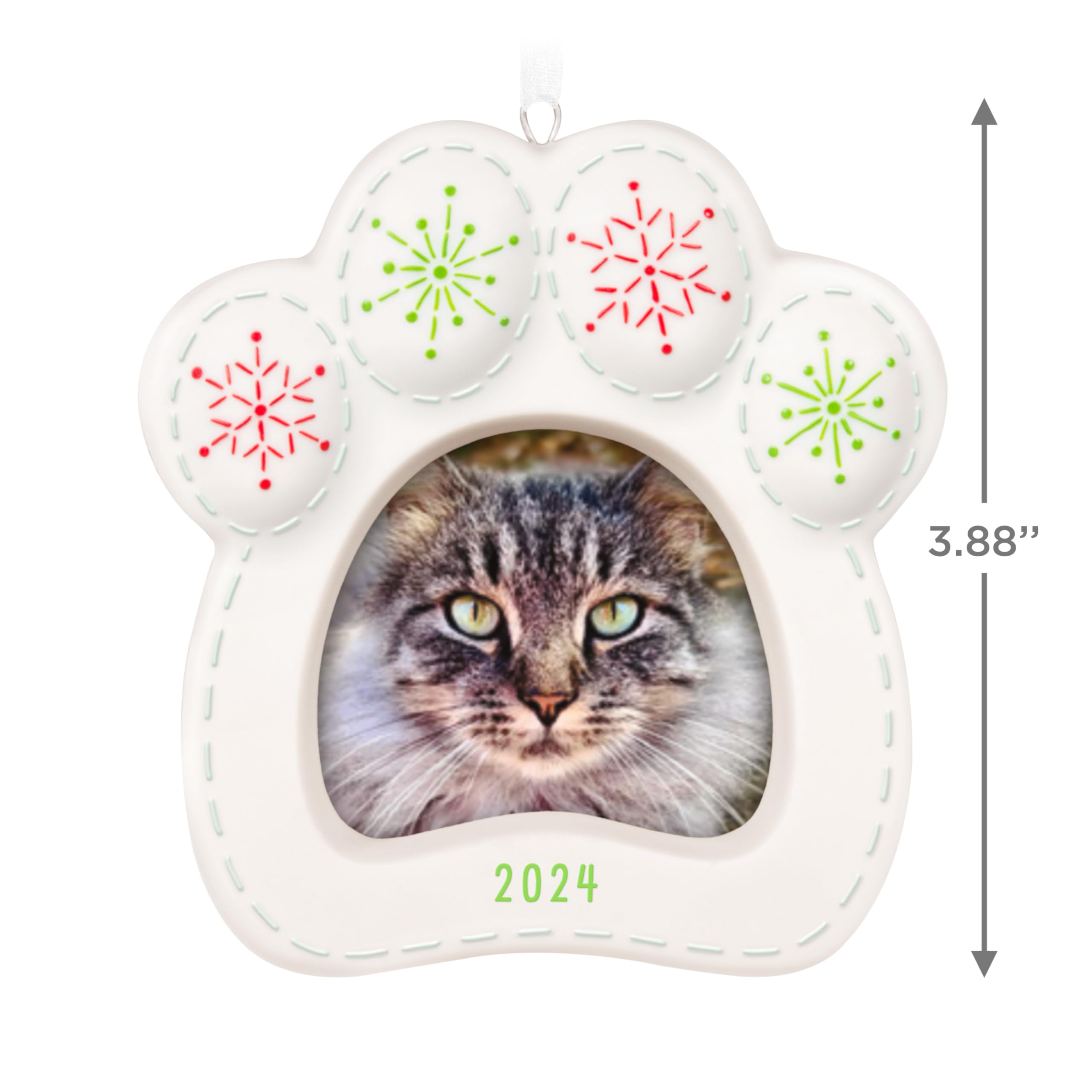 Hallmark Keepsake Christmas Ornament 2024, Pretty Kitty 2024 Photo Frame, Porcelain, Pet Gifts