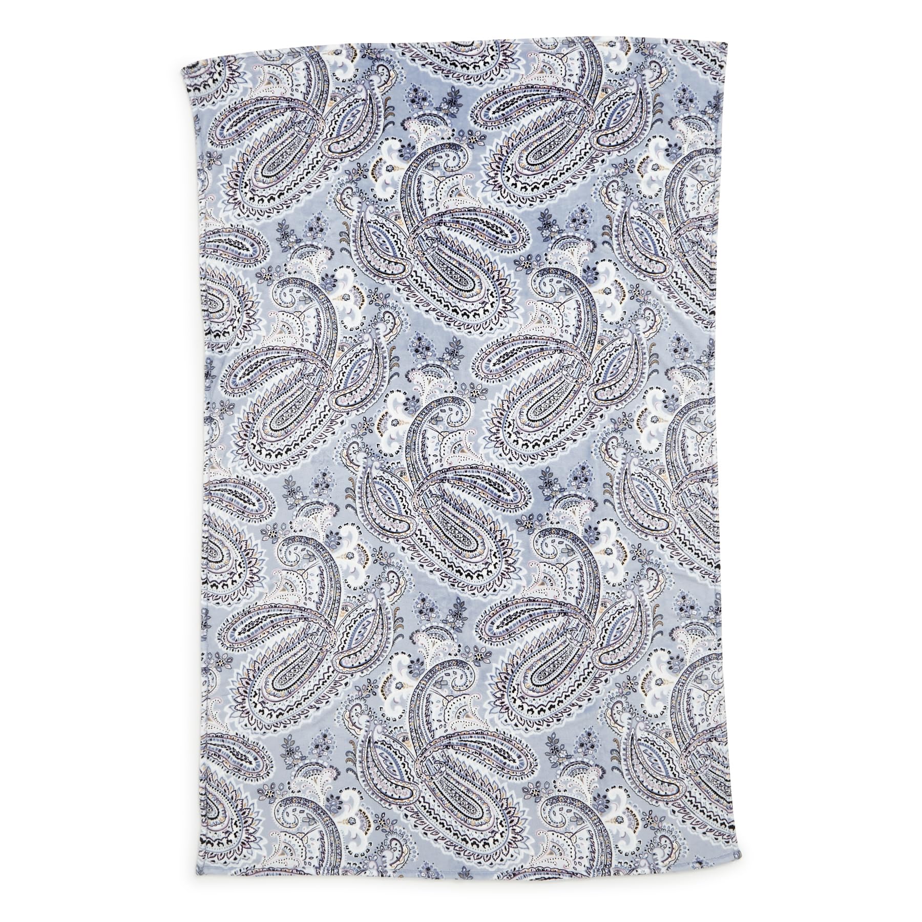 Vera Bradley Women's Fleece Plush Throw Blanket, Soft Sky Paisley, 80 X 50