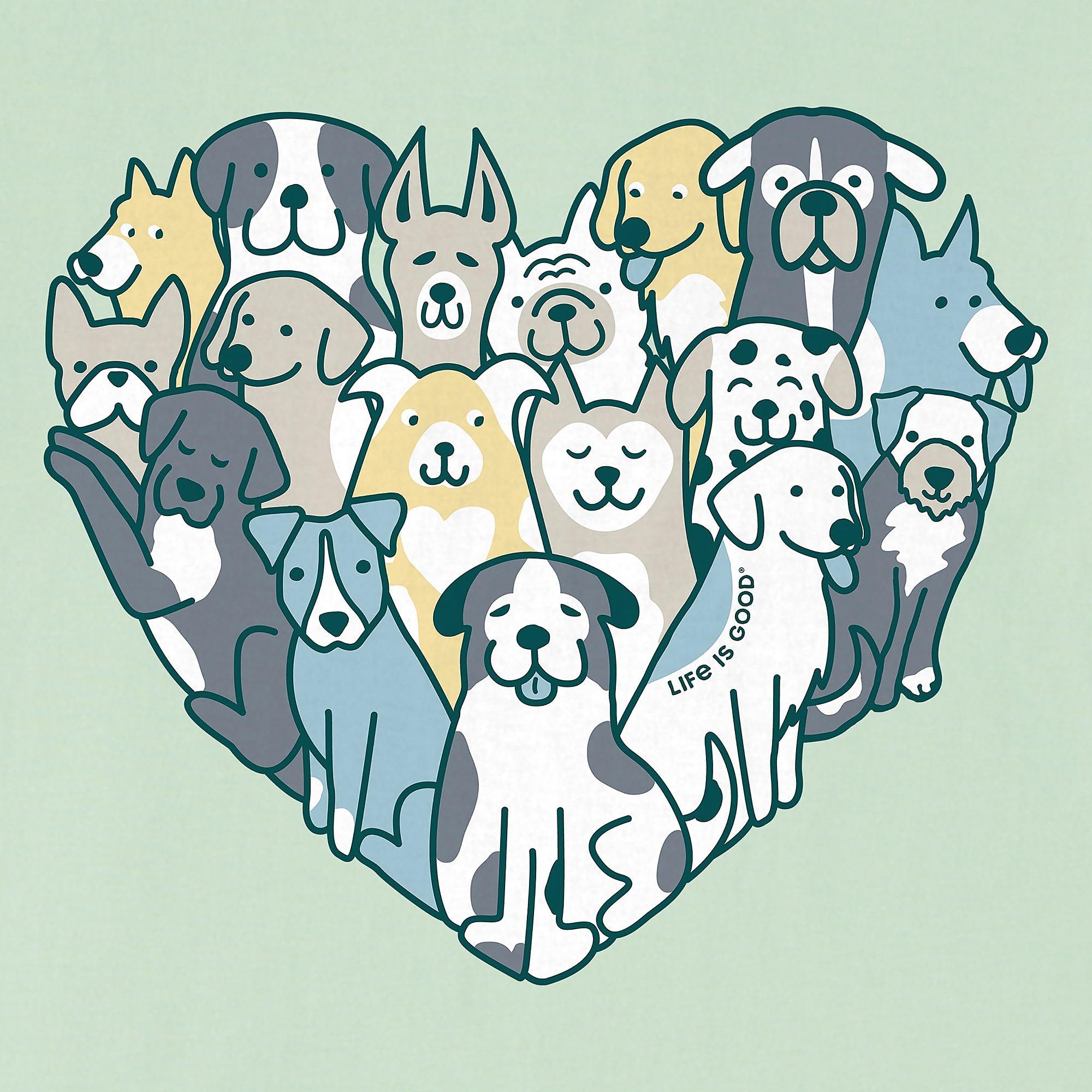 SM Life is Good® Women’s Dog Heart Graphic V-Neck Crusher T-Shirt