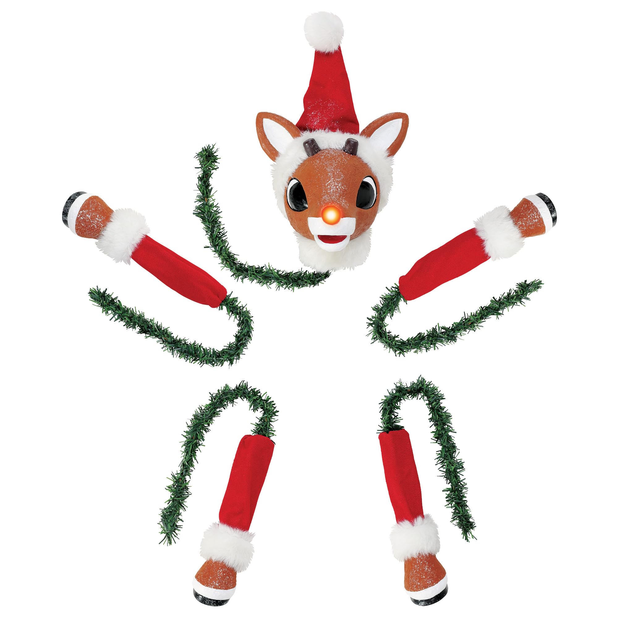 "Rudolph The Red-Nosed Reindeer in a Cinch" Department 56 Lit Tree Topper Set