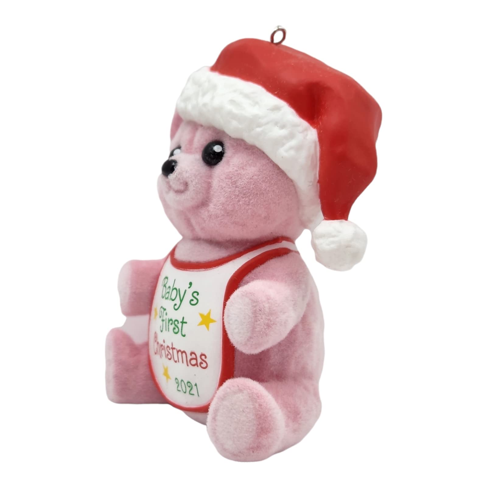 Hallmark Keepsake Christmas Ornament, Year Dated 2021, Baby Girl's First Christmas Pink Bear