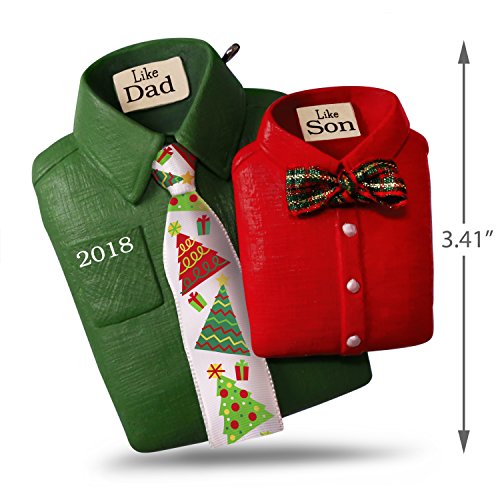 Hallmark Keepsake Christmas Ornament 2018 Year Dated, Like Dad, Like Son Shirts and Ties