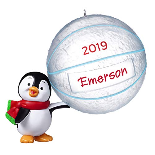 Hallmark Keepsake Christmas 2019 Year Dated Basketball Star Penguin DIY Personalized Ornament,