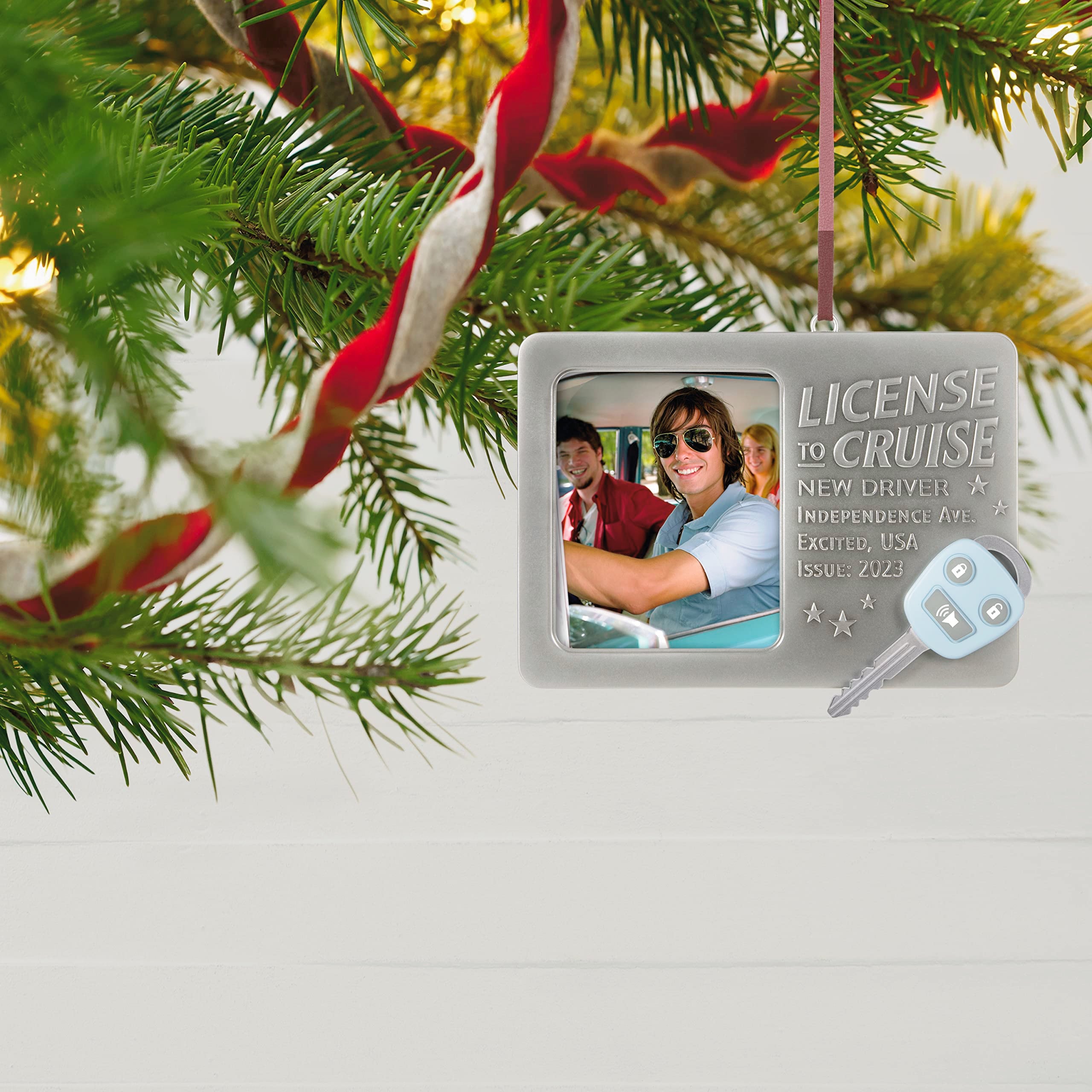 Hallmark Keepsake Christmas Ornament 2023, New Driver Picture Frame, License to Cruise