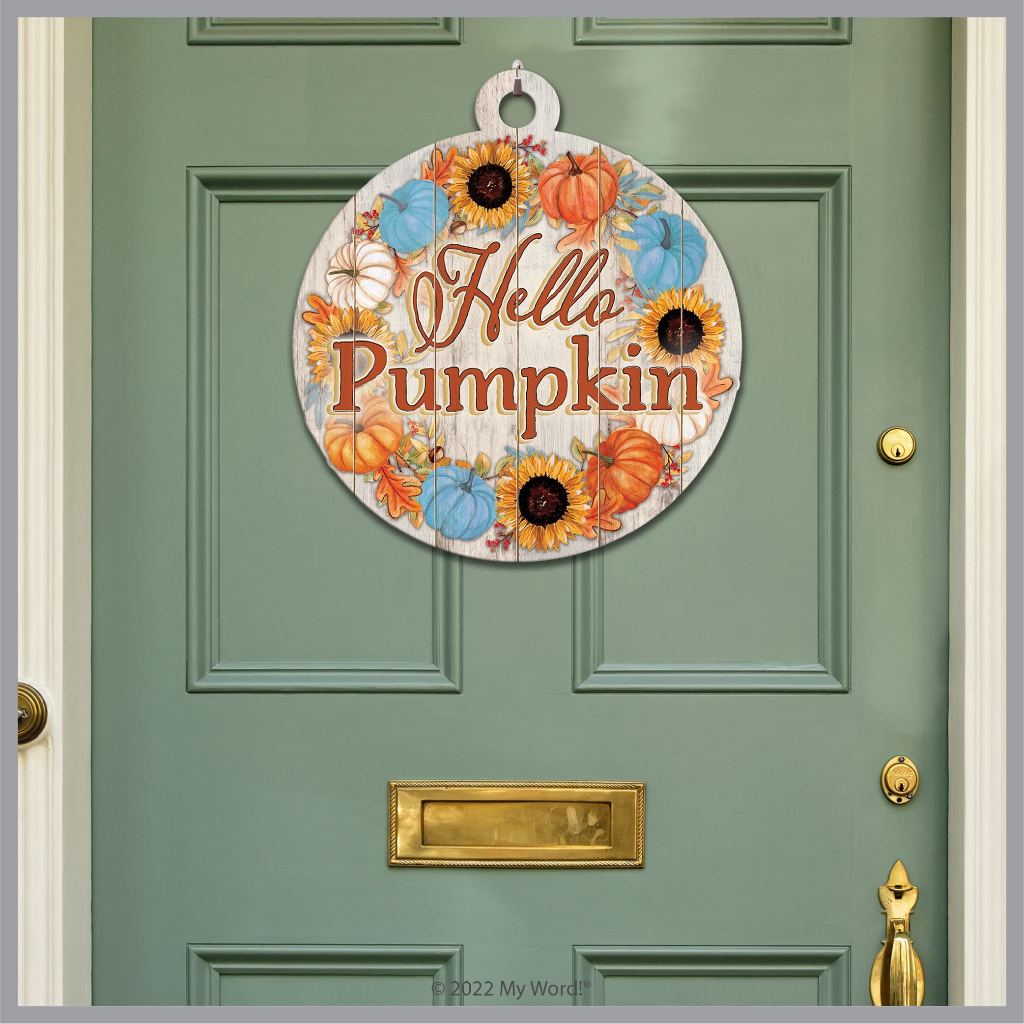 Hello Pumpkin Wooden Hanging Sign