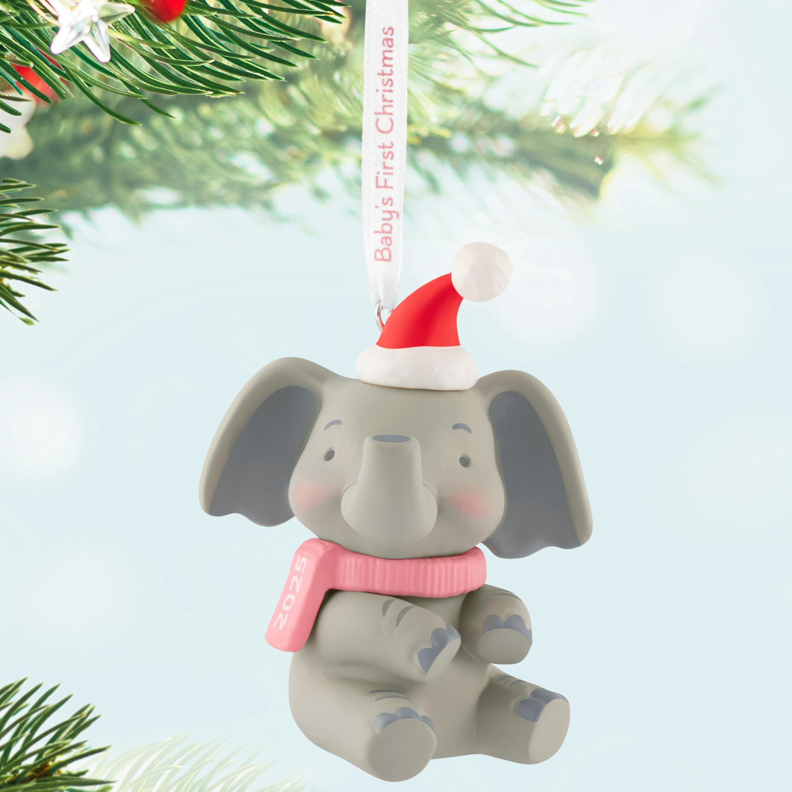 Hallmark Keepsake Christmas Ornament 2025, Baby Girl's First Christmas Elephant 2025