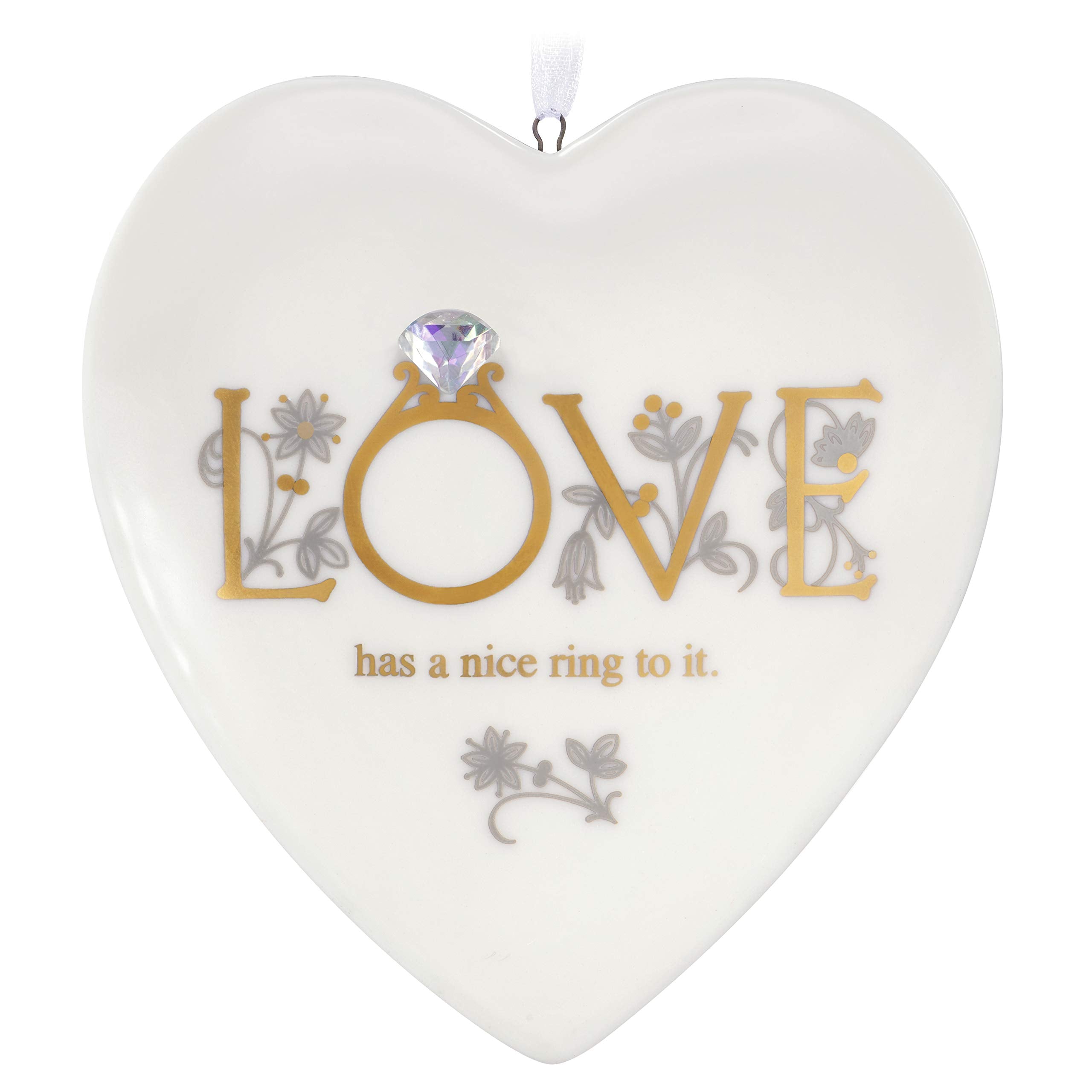 Hallmark Keepsake Christmas Ornament 2020 First Comes Love Engagement Ring Heart Porcelain