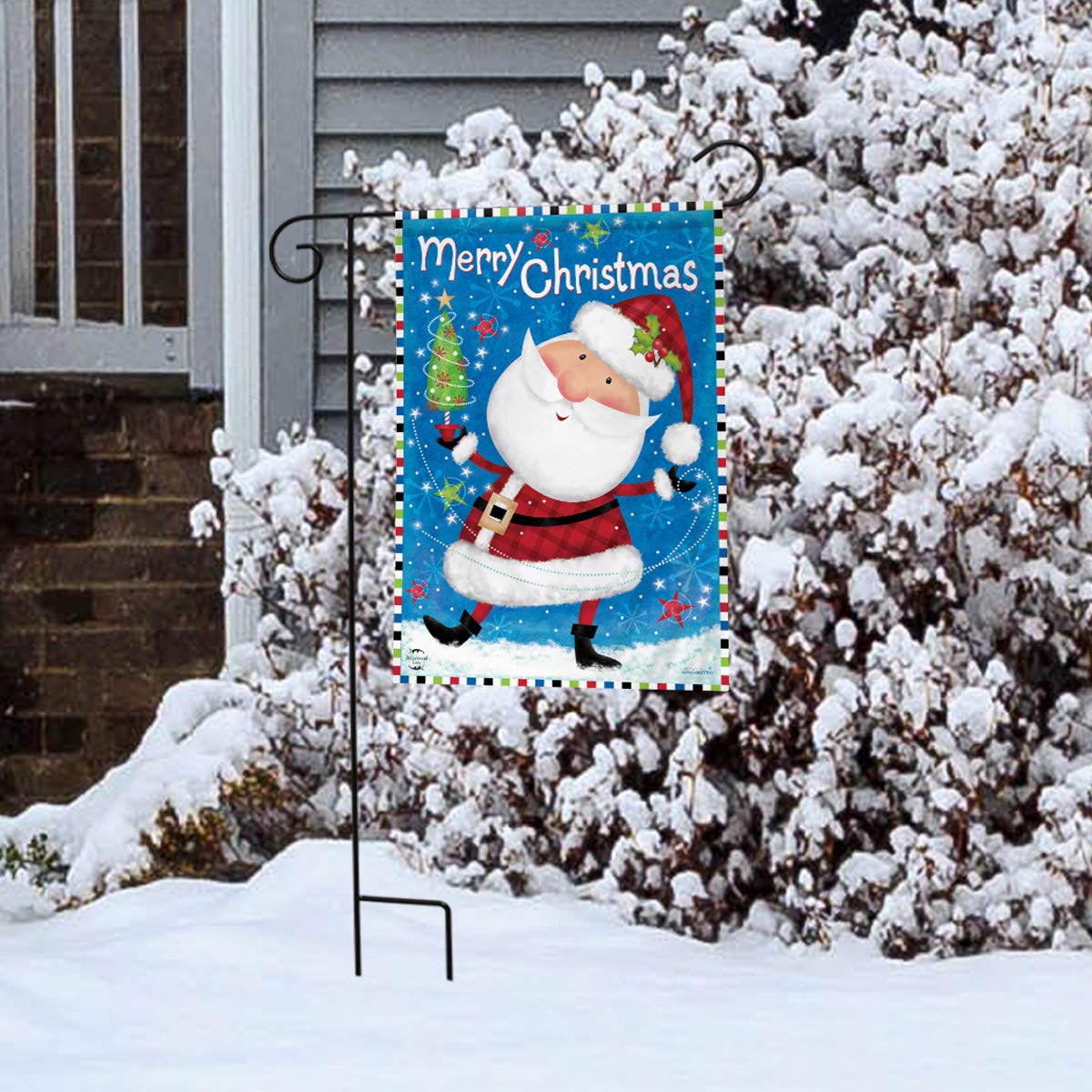 Ready For Christmas Garden Flag Santa Claus Primitive 12.5" x 18" Briarwood Lane
