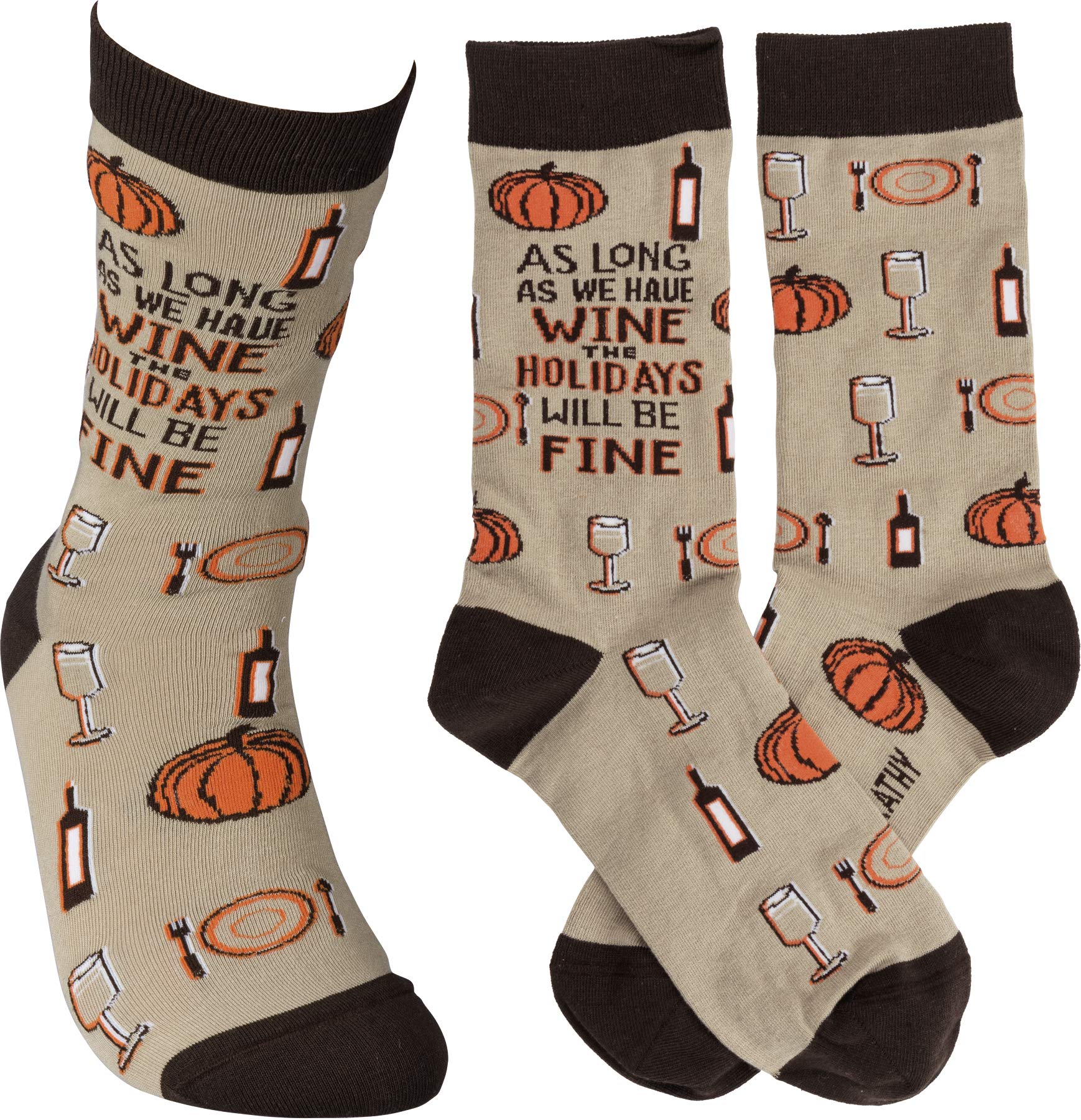 Primitives by Kathy "Wine for the Holidays" Novelty Socks