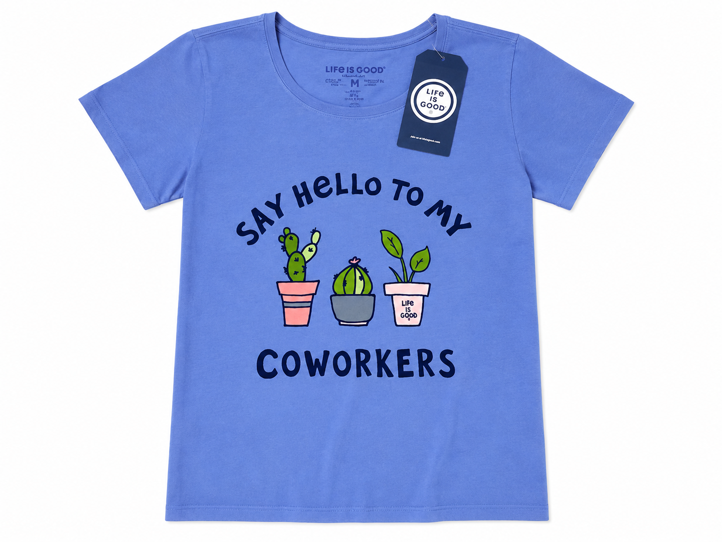 LG Life is Good® Women’s "Say Hello To My Coworkers" Potted Plants Graphic Crusher T-Shirt