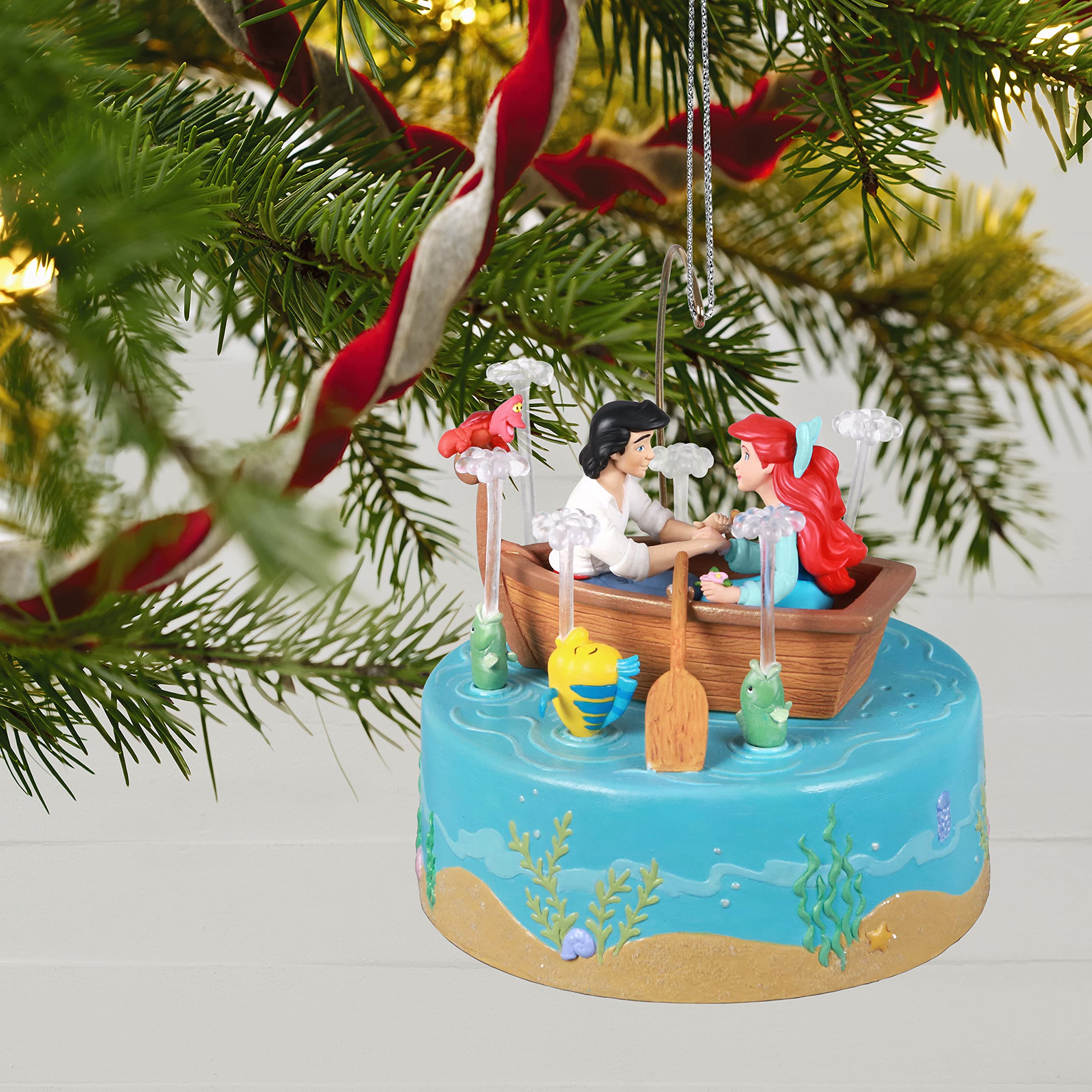 Hallmark Keepsake Christmas Ornament 2021, Disney The Little Mermaid Kiss The Girl, Musical with Motion