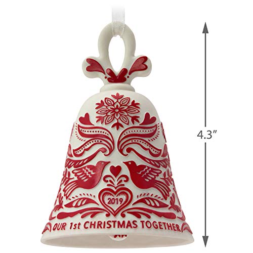Hallmark Keepsake 1799QGO2389 Christmas Ornament 2019 Year Dated, Our First Christmas Bell, Porcelain