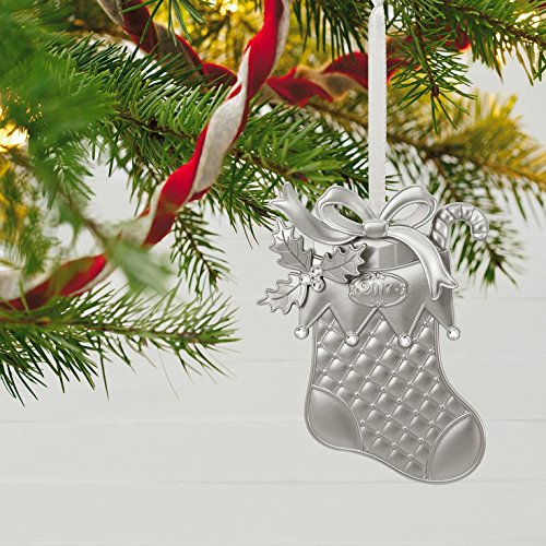 Hallmark 1795QGO1802 Stocking Metal Dated Keepsake Christmas Ornaments