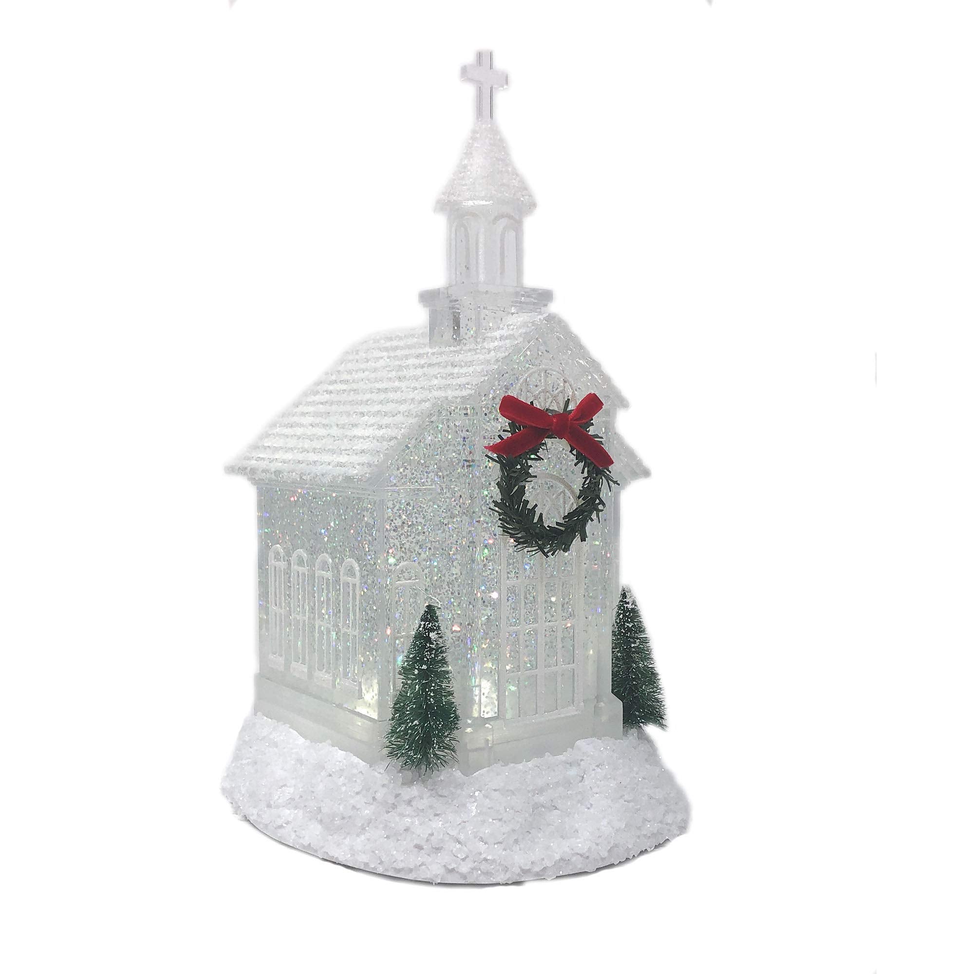 Light Up Church - Shimmery Glitter Water Lantern, Glitterdome 10 Inches