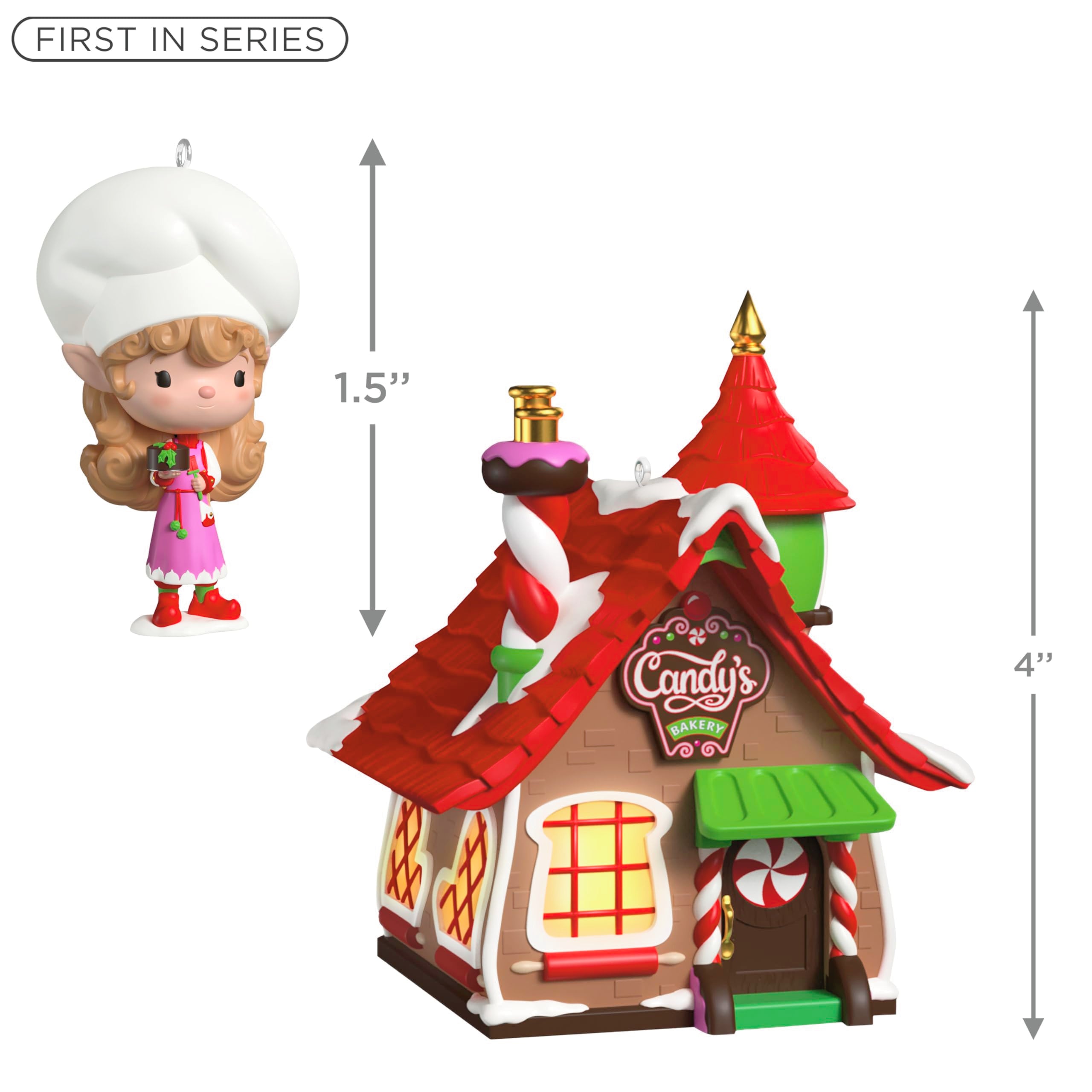 Candy's Bakery Welcome to Elfville 2025 Hallmark Keepsake Ornament, Set of Two