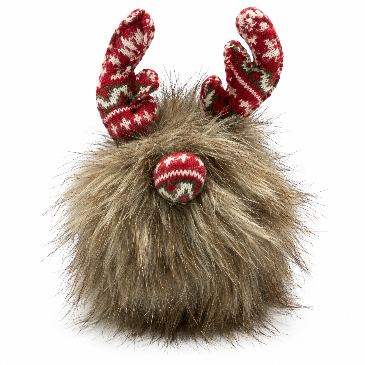 Bright Ideas Plush Reindeer Gnome Figurine with Knit Antlers