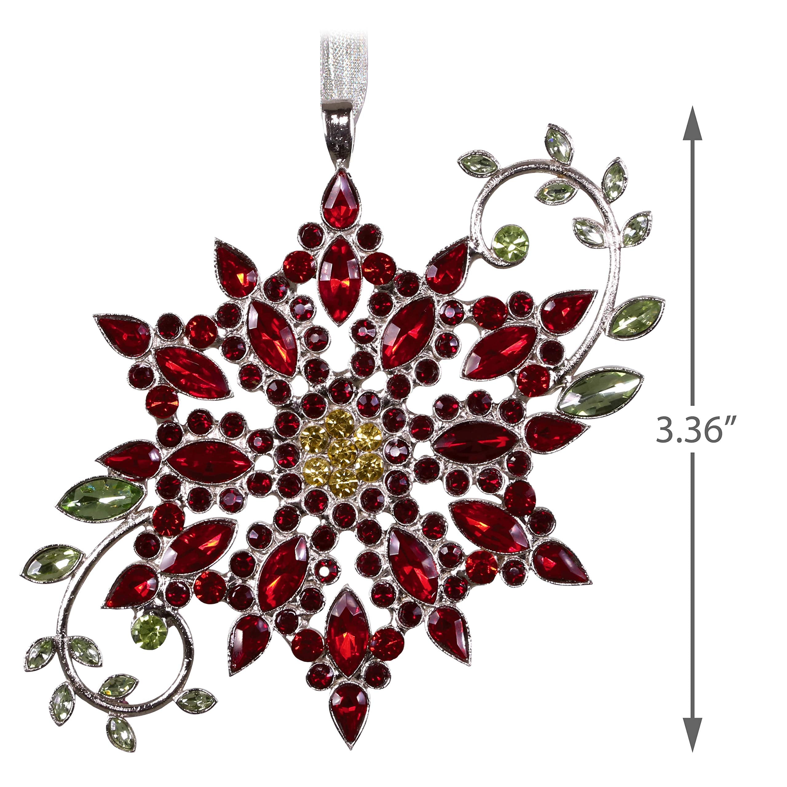 Hallmark Keepsake Christmas Ornament 2019 Year Dated, Sparkling Poinsettia Ornament, Gemstone and Metal