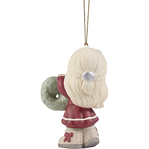 Precious Moments 221002 May Your Christmas Wishes Come True 2022 Dated Girl Bisque Porcelain Ornament