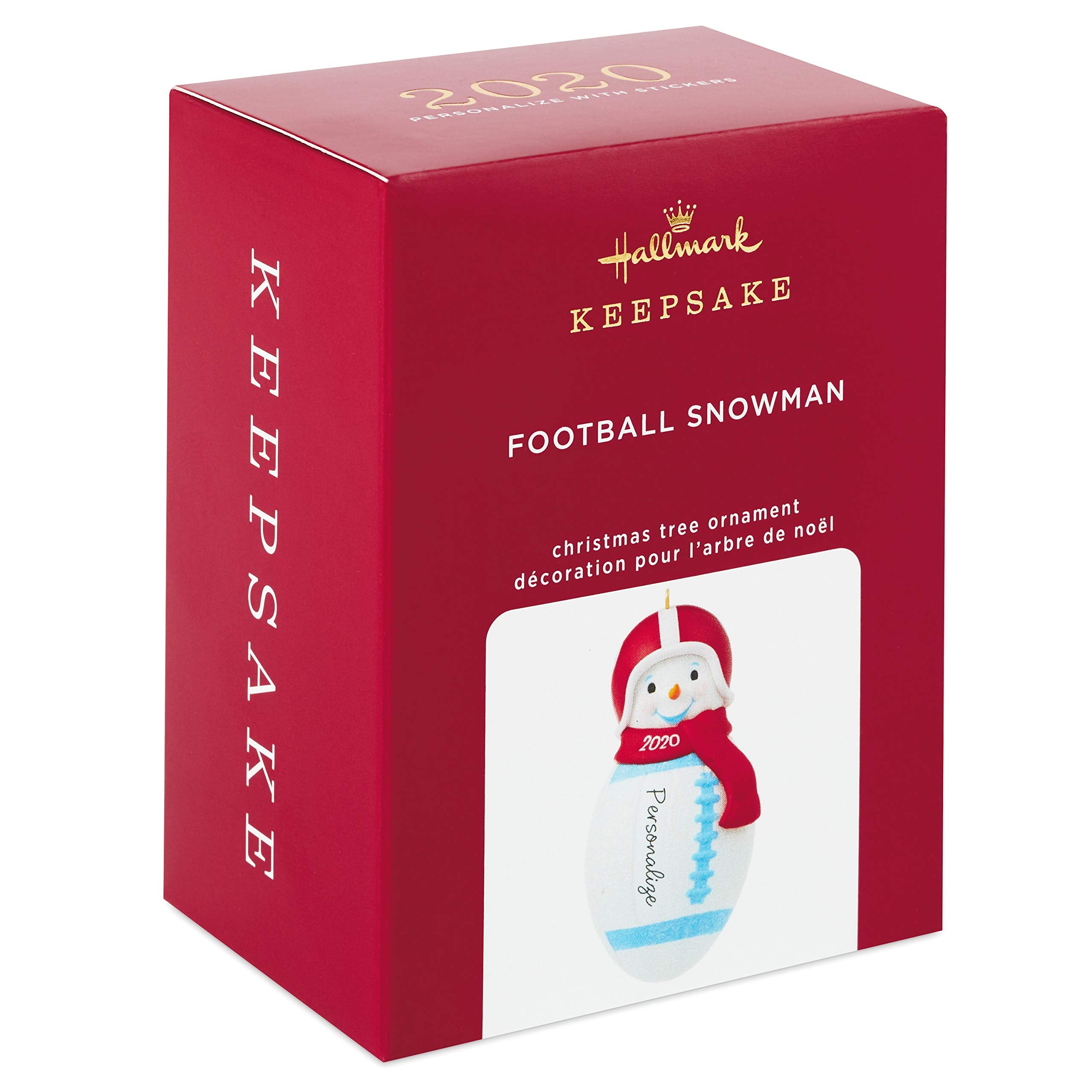 Hallmark Keepsake Christmas Ornament 2020 Year-Dated, Football Snowman, DIY Personalized, 1299QGO1801