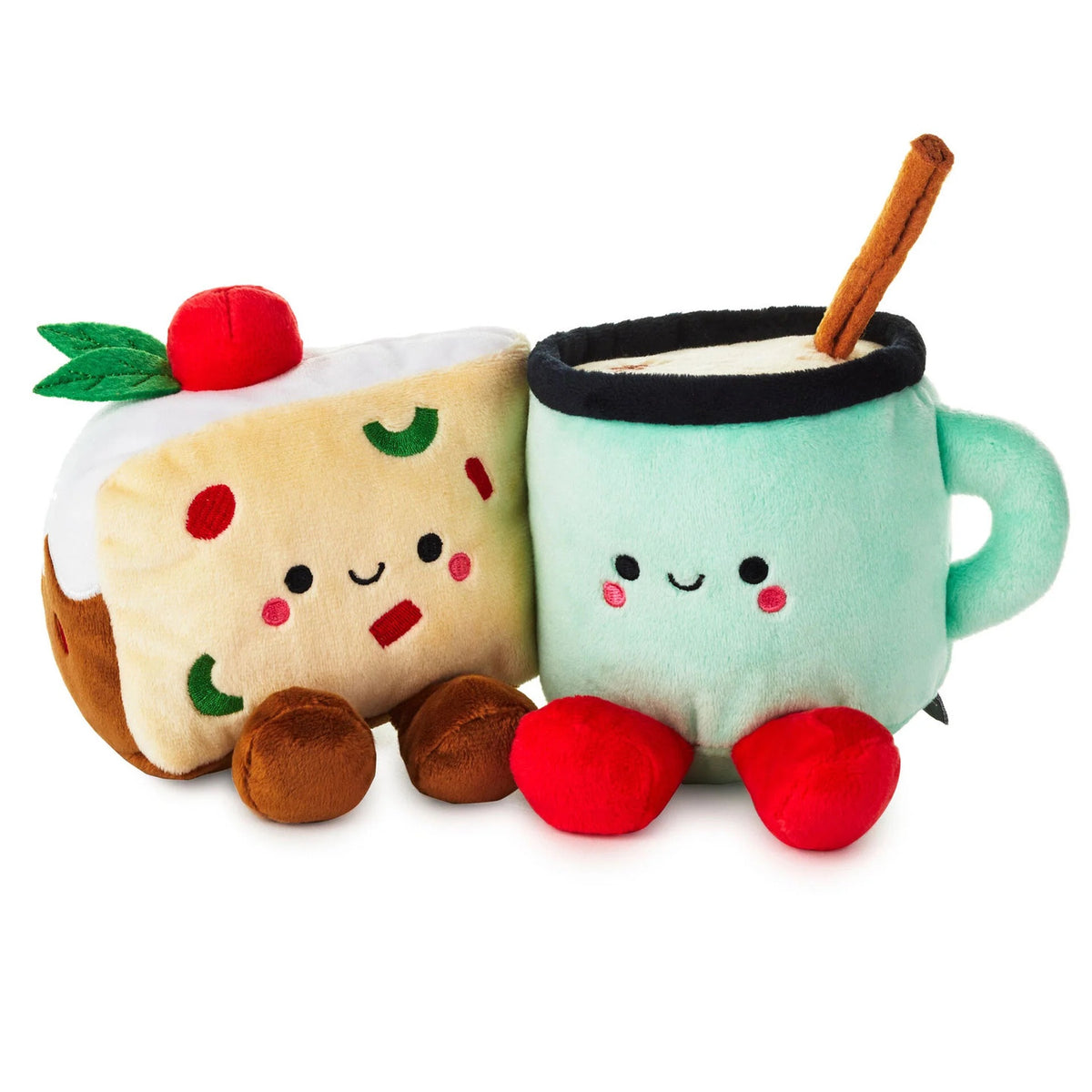 Better Together Fruitcake and Eggnog Magnetic Plush, 6.5