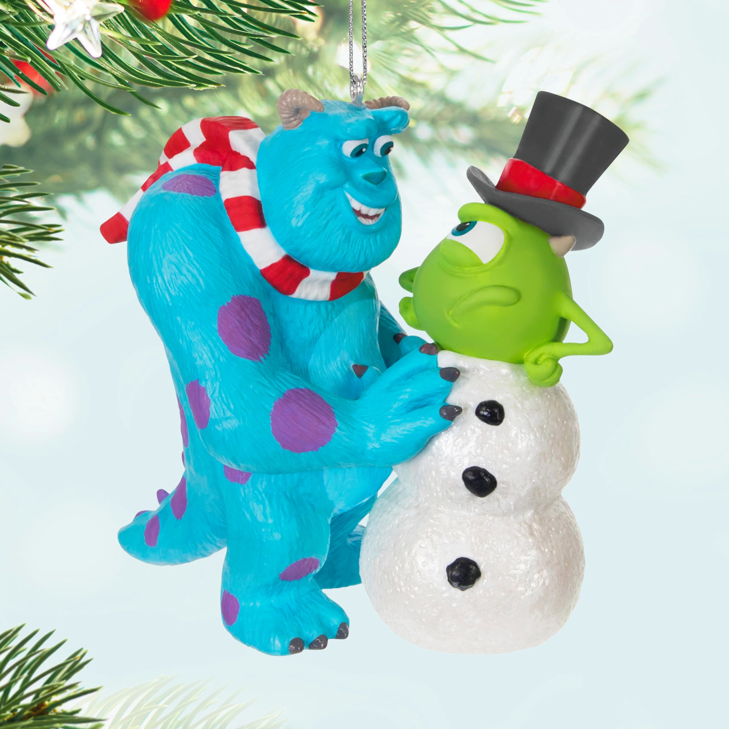 Hallmark Keepsake Christmas Ornament 2024, Disney/Pixar Monsters, Inc. Sulley Builds a Snow-Mike, Gifts for Disney Fans