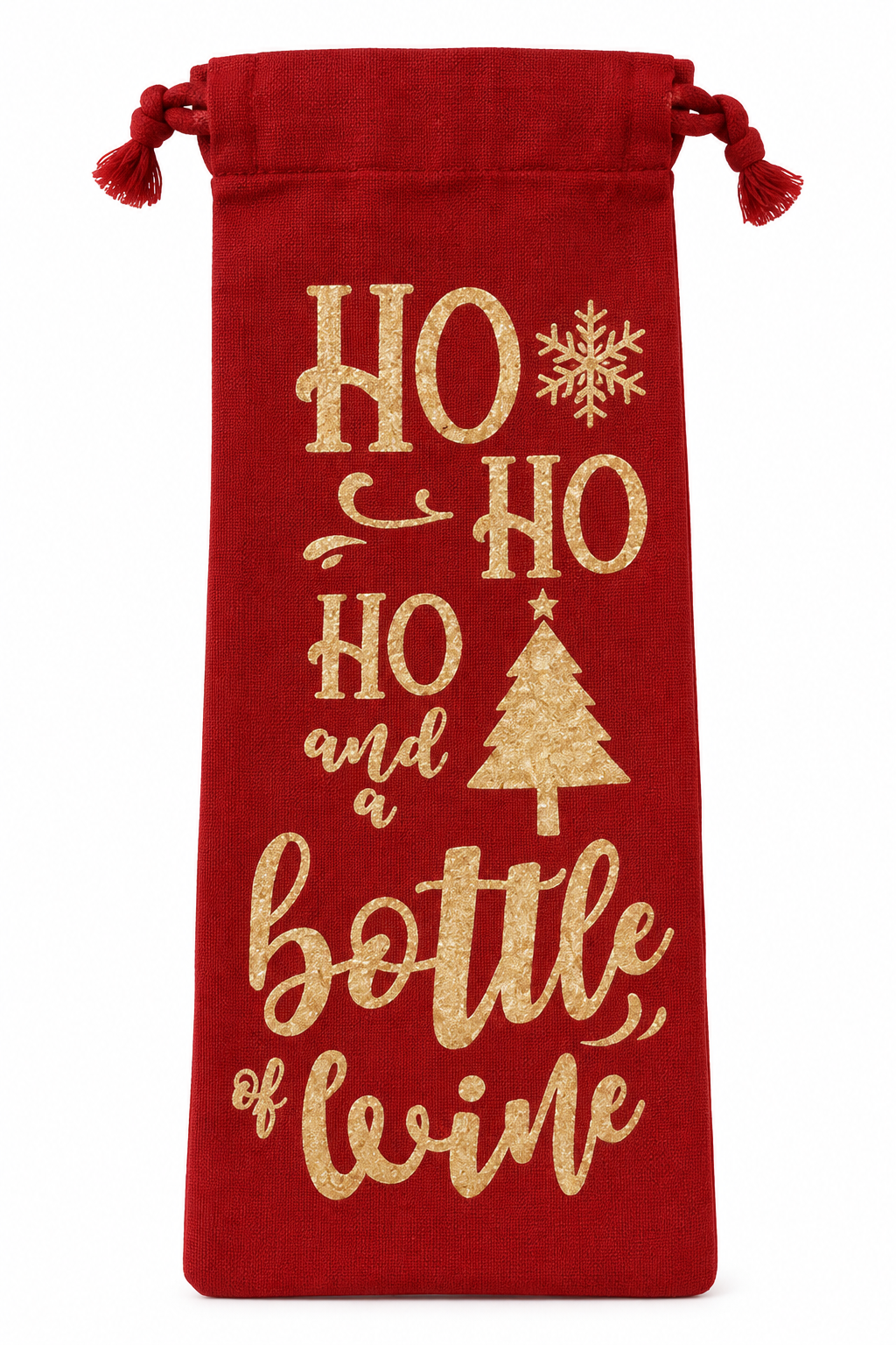"Ho Ho Ho and a Bottle of Wine" Nidico Christmas Wine Bag