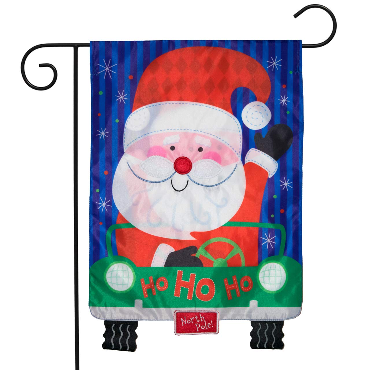 Santa's Delivery Christmas Applique Garden Flag Double Sided 12.5" x 18"
