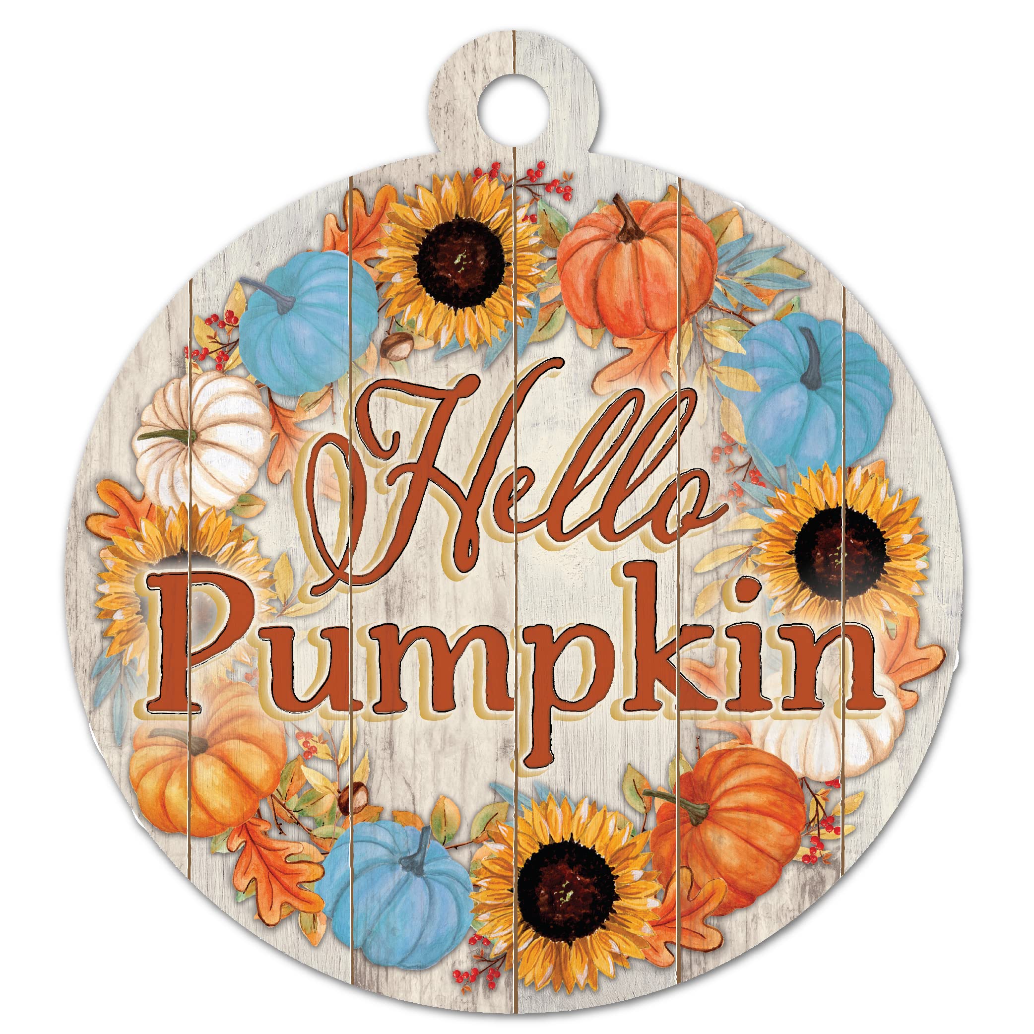 Hello Pumpkin Wooden Hanging Sign