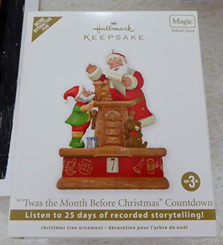 1 X 2011 Hallmark " TWAS THE MONTH BEFORE CHRISTMAS" Countdown Ornament - QXG4719