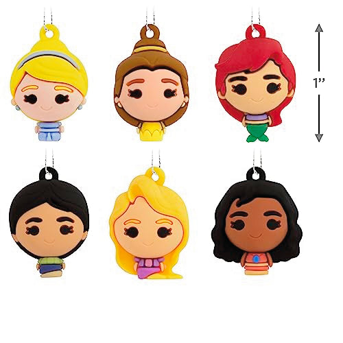 Hallmark Disney Princess Miniature Plastic Christmas Ornaments, Set of 6