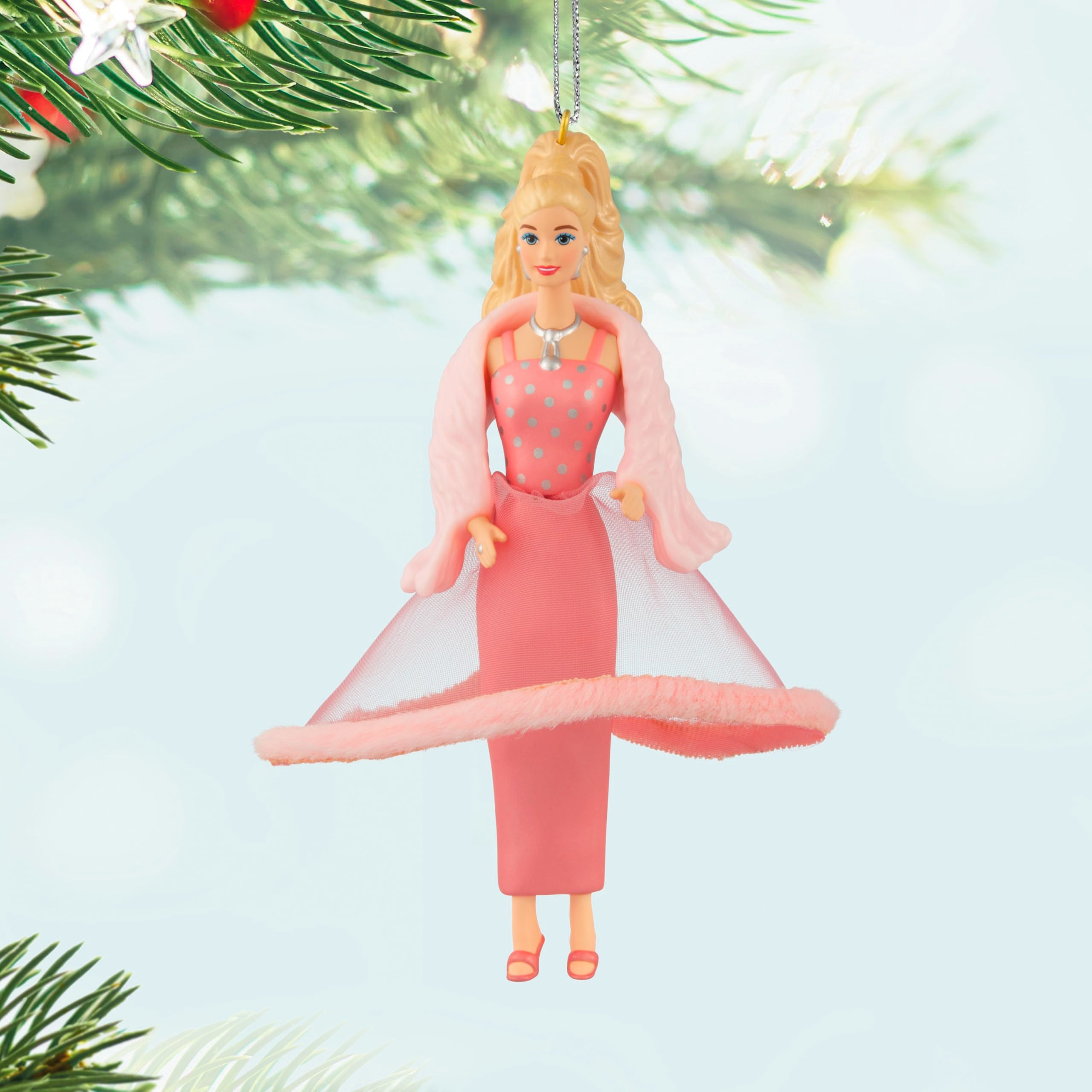 Pink & Pretty Barbie 2025 Hallmark Keepsake Christmas Barbie Ornament