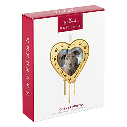 Hallmark Keepsake Christmas Ornament 2022, Forever Friend Pet Memorial Ornament for Dog or Cat Picture Frame, Metal