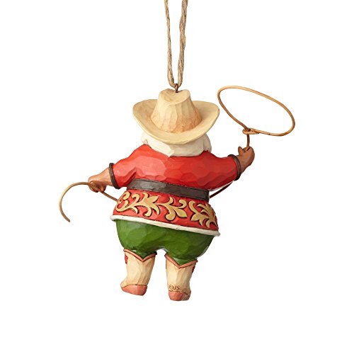 Enesco Jim Shore Heartwood Creek Cowboy Santa Stone Resin, 4.5” Hanging Ornament