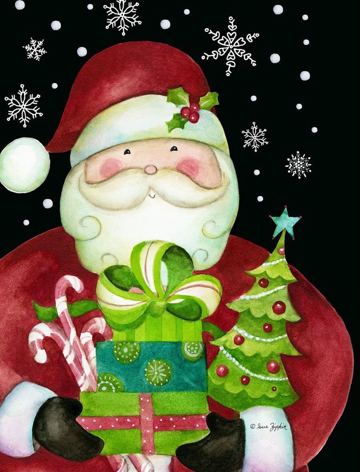 Briarwood Lane 12.5" x 18" Premium Santa with Green Gifts & Christmas Tree Garden Flag