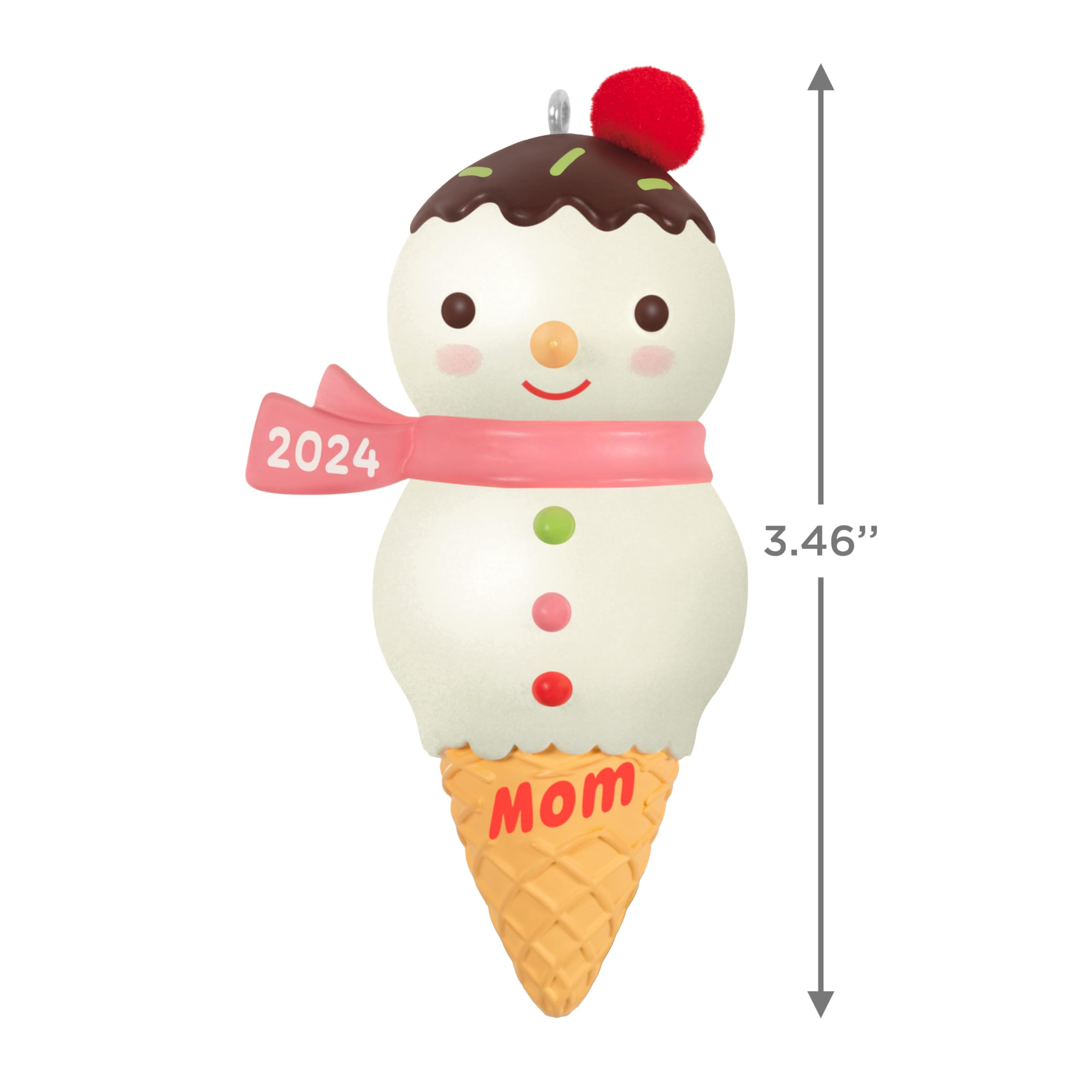 Hallmark Keepsake Christmas Ornament 2024, Mom Snowman Ice Cream Cone 2024, Gifts for Moms